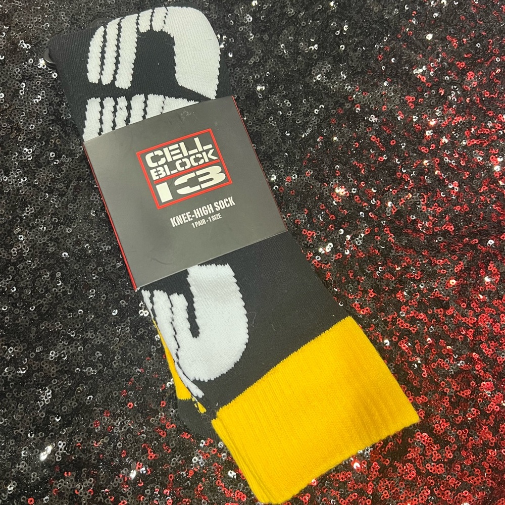 Yellow cellblock 13 socks